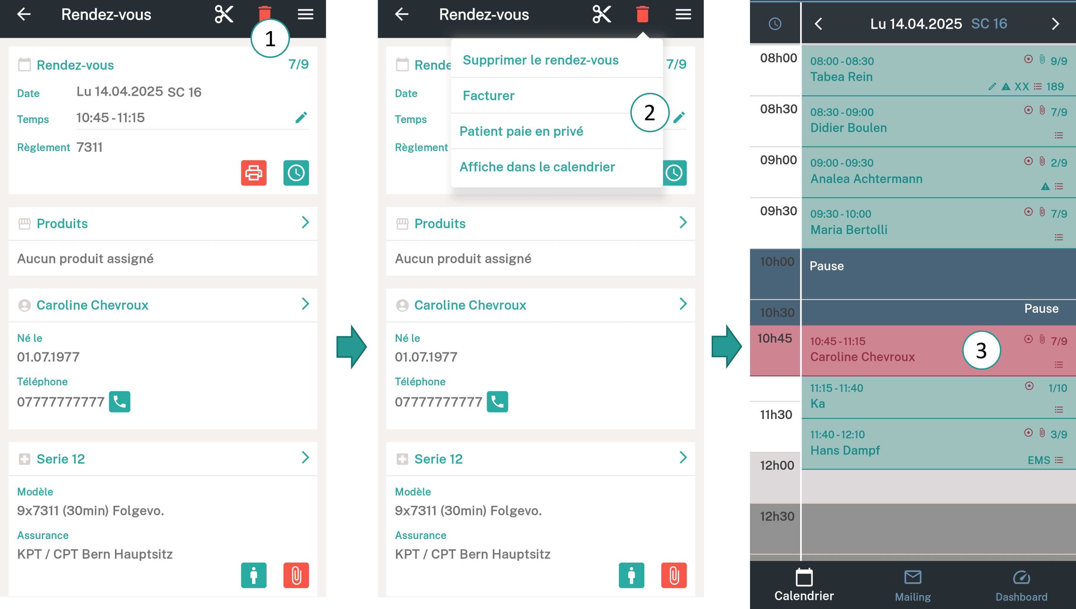 Supprimer le rendez-vous
