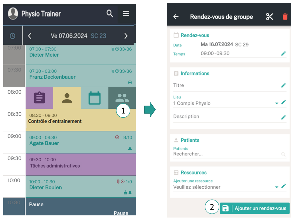 Ajouter un rendez-vous de groupe