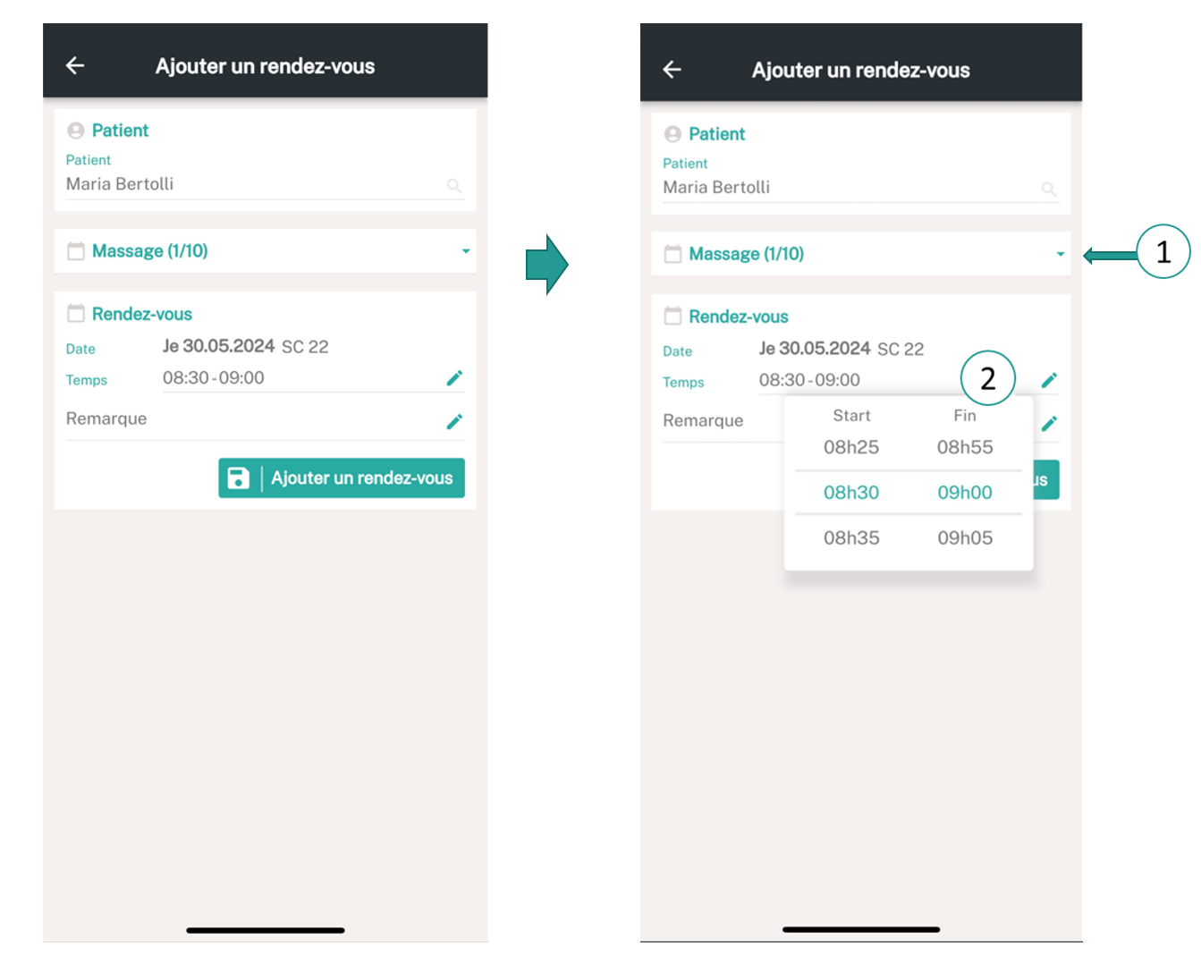 Aper&ccedil;u du rendez-vous