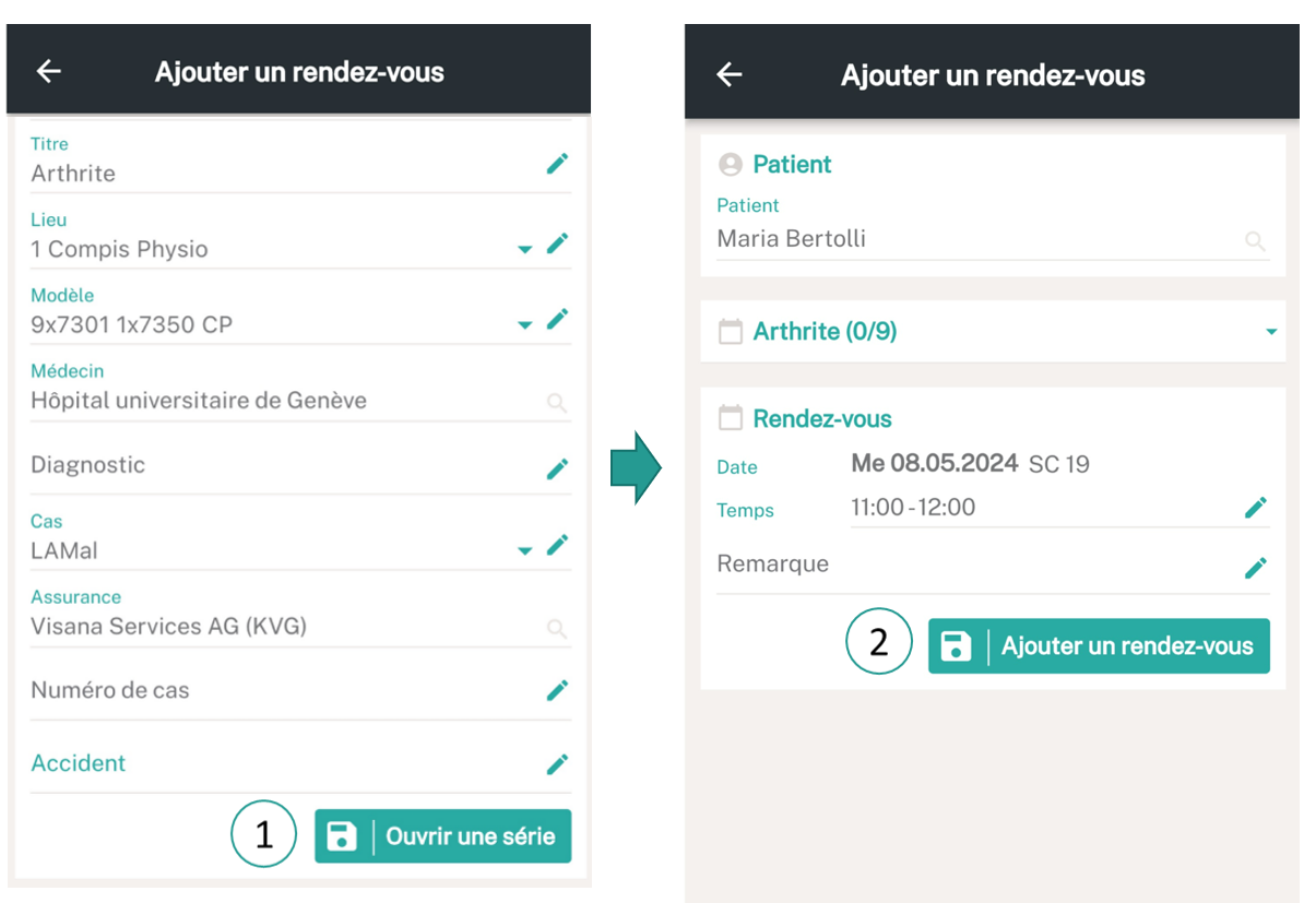Cr&eacute;er une s&eacute;rie et un rendez-vous