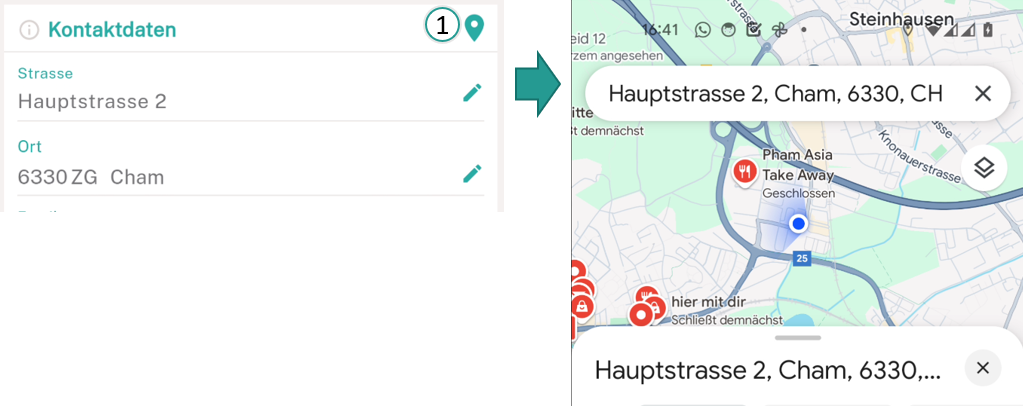 Ouvrir l'adresse dans l'application Maps