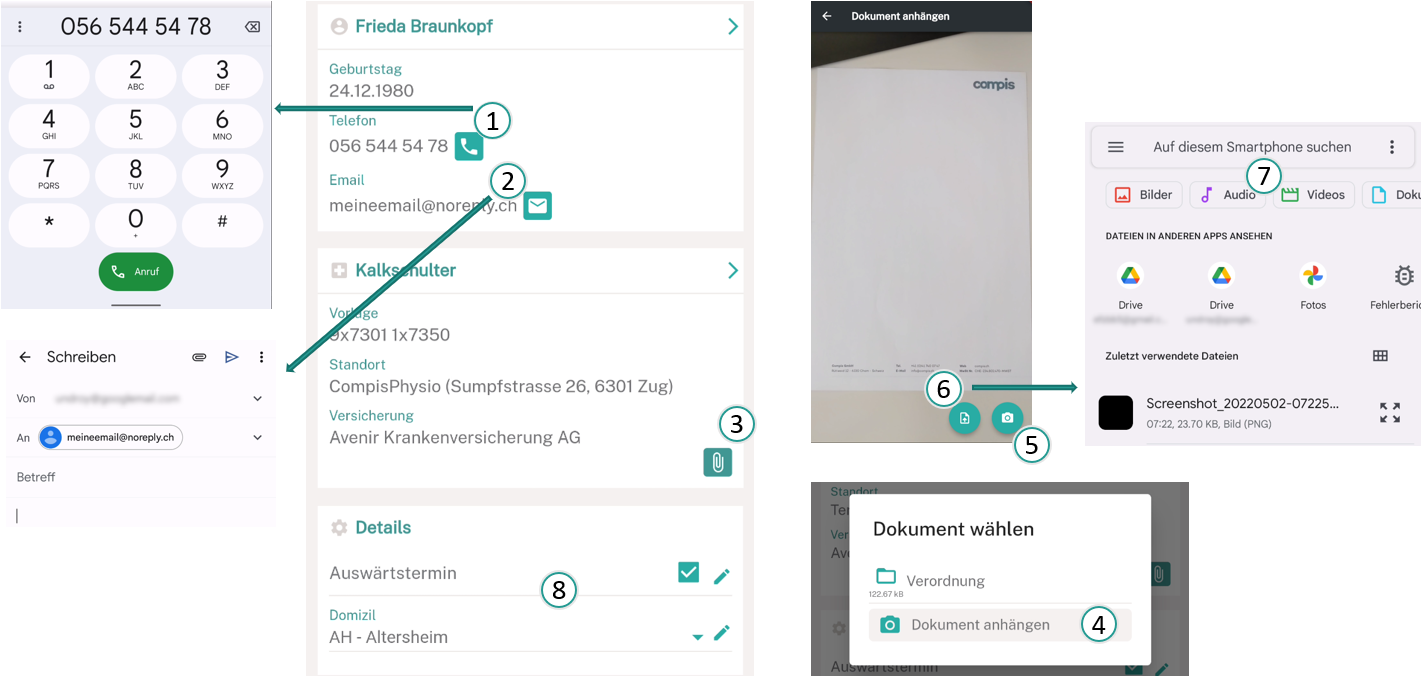 Aktionen im Termin