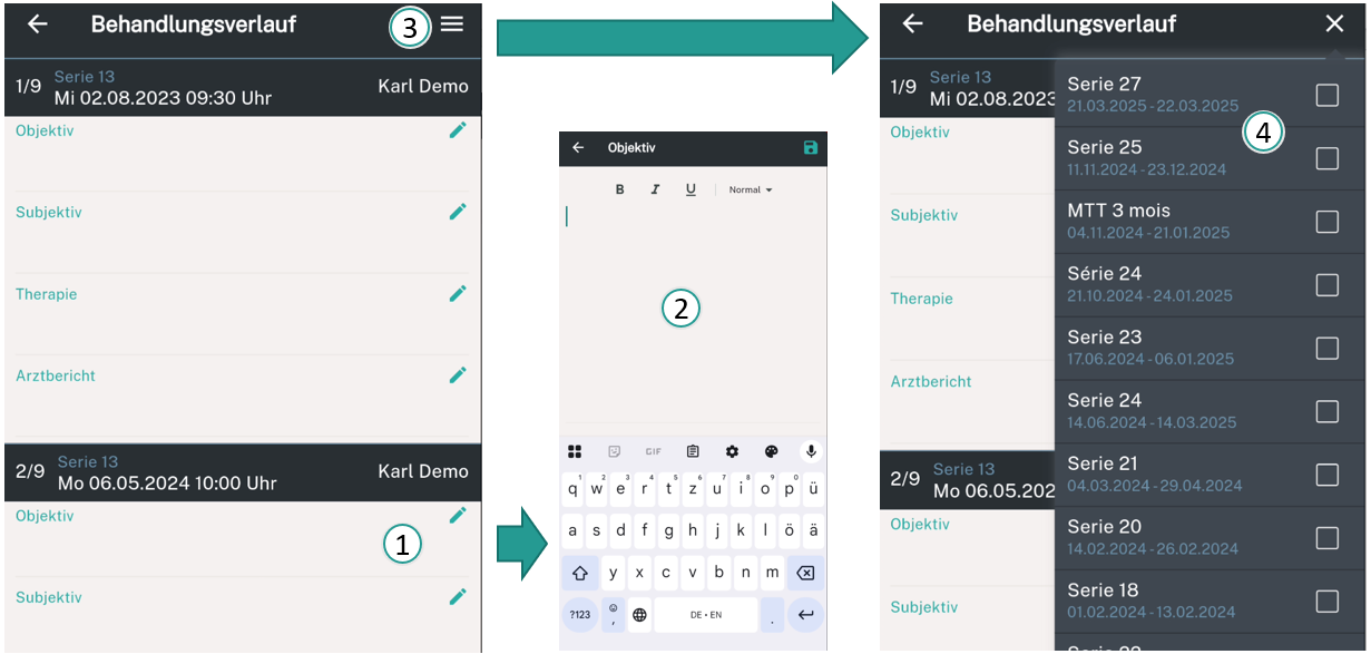 Behandlungsverlauf anzeigen