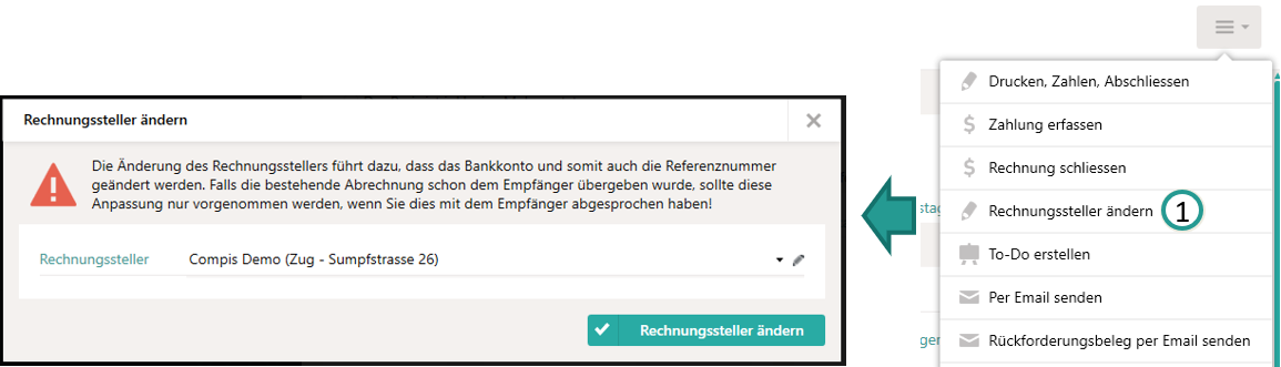 Rechnungssteller &auml;ndern