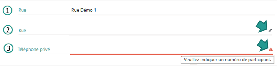 Aides &agrave; la saisie