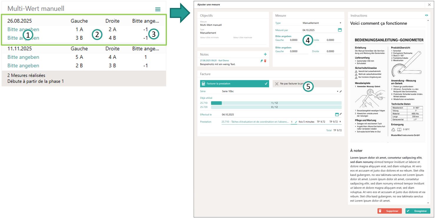 Valeur multiple manuelle