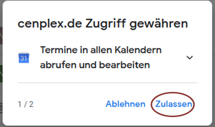 Zugriff auf Termine