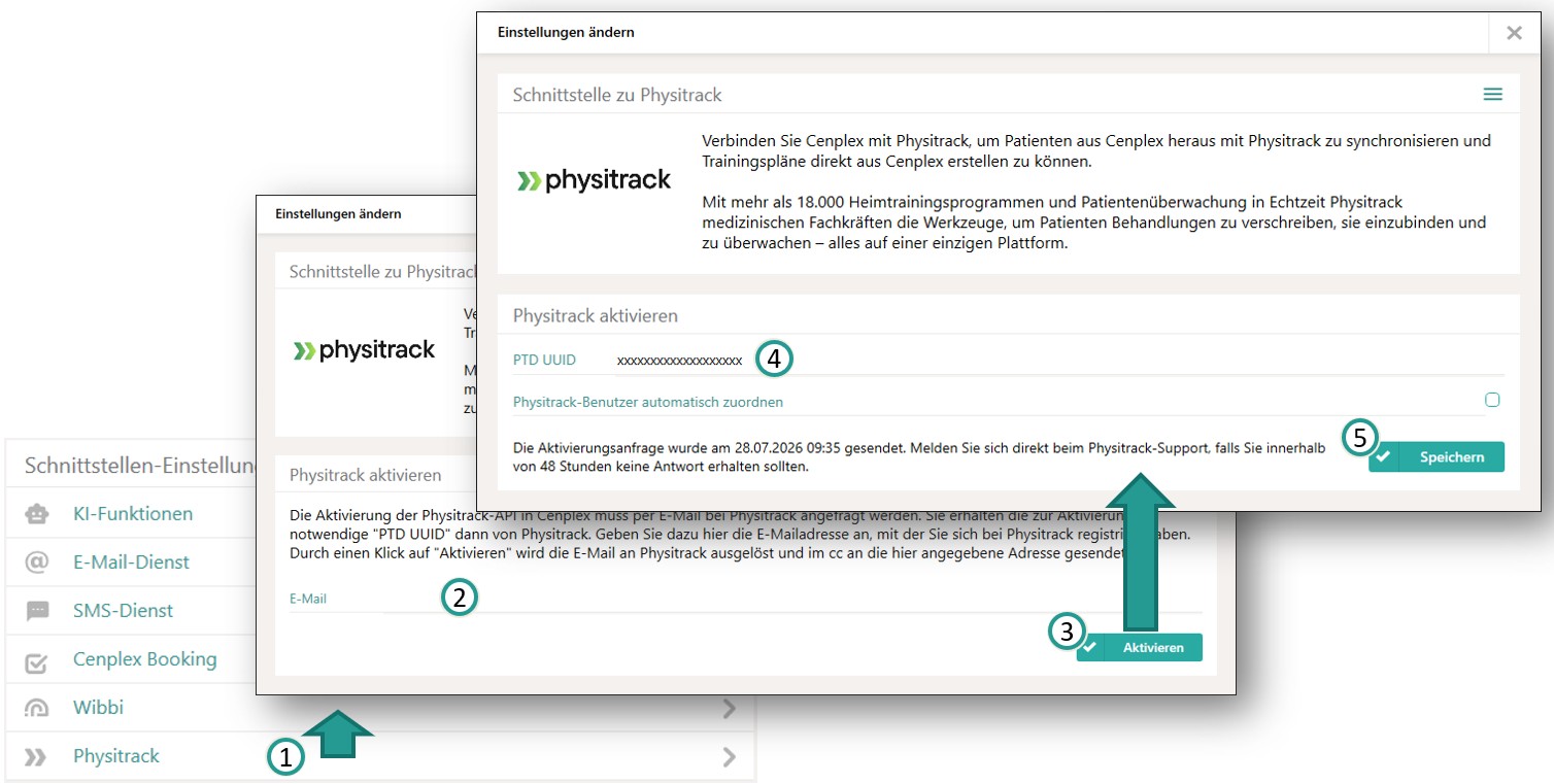 Physitrack aktivieren Physitrack aktivieren