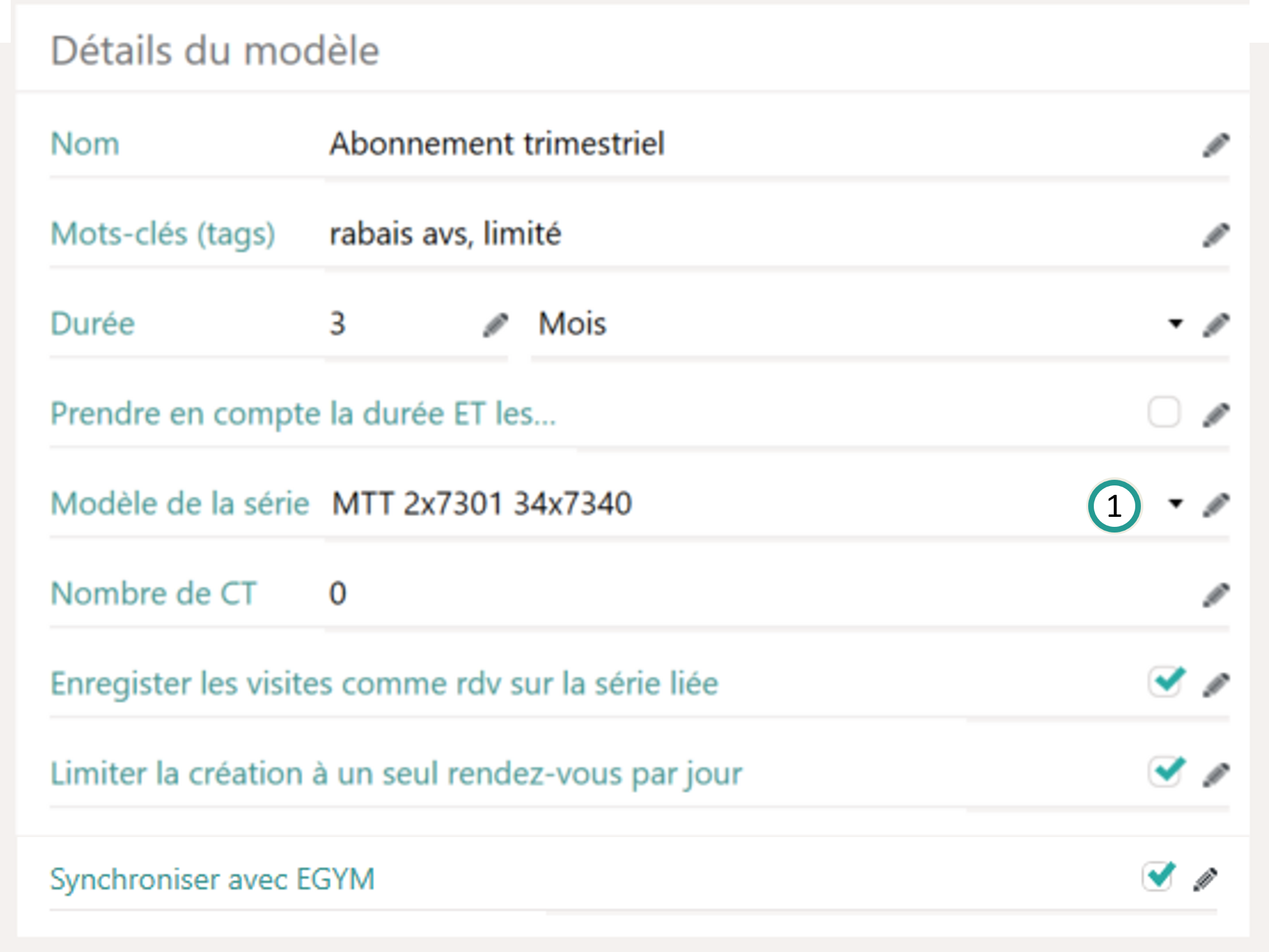 Attribuer un mod&egrave;le de s&eacute;rie