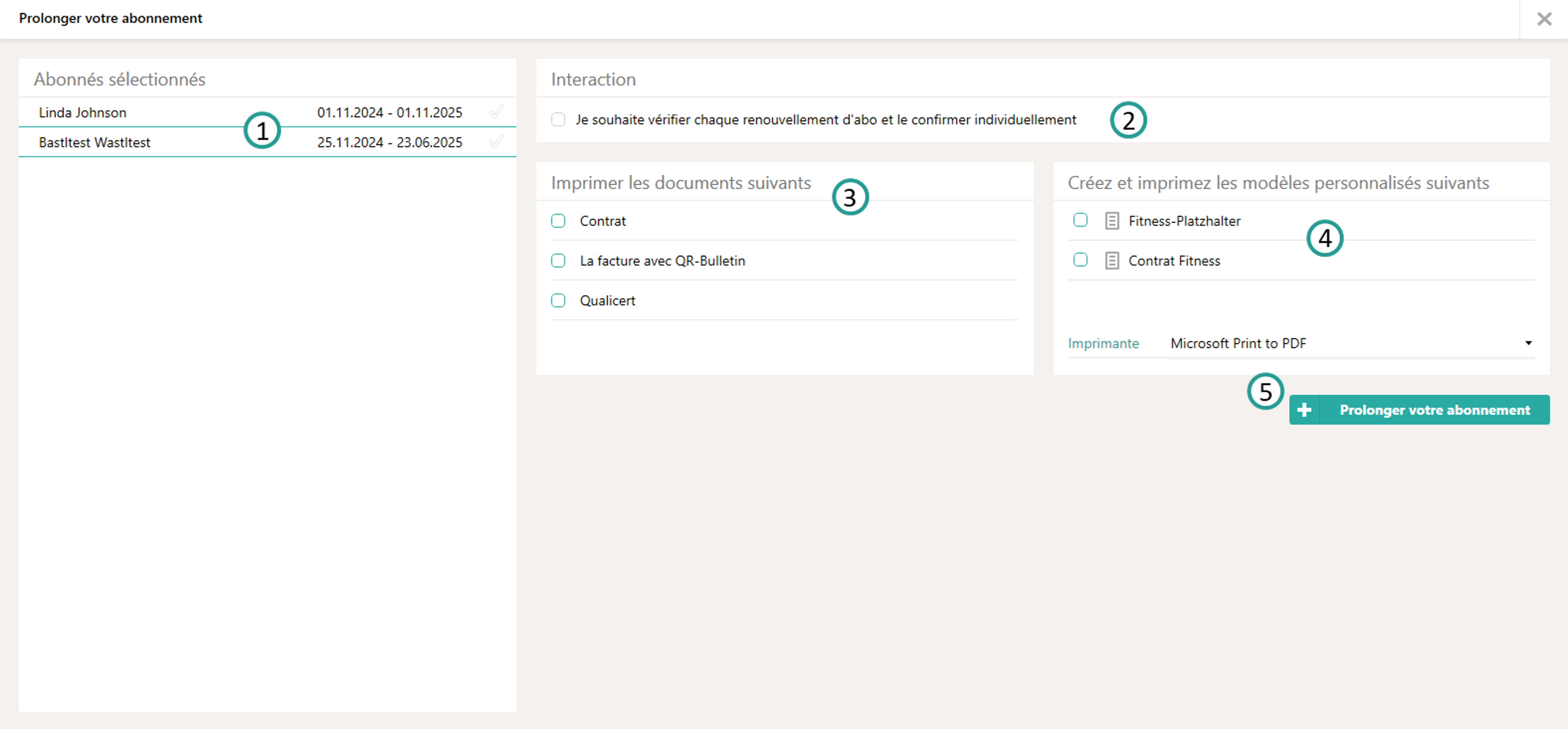 Prolonger les abonnements