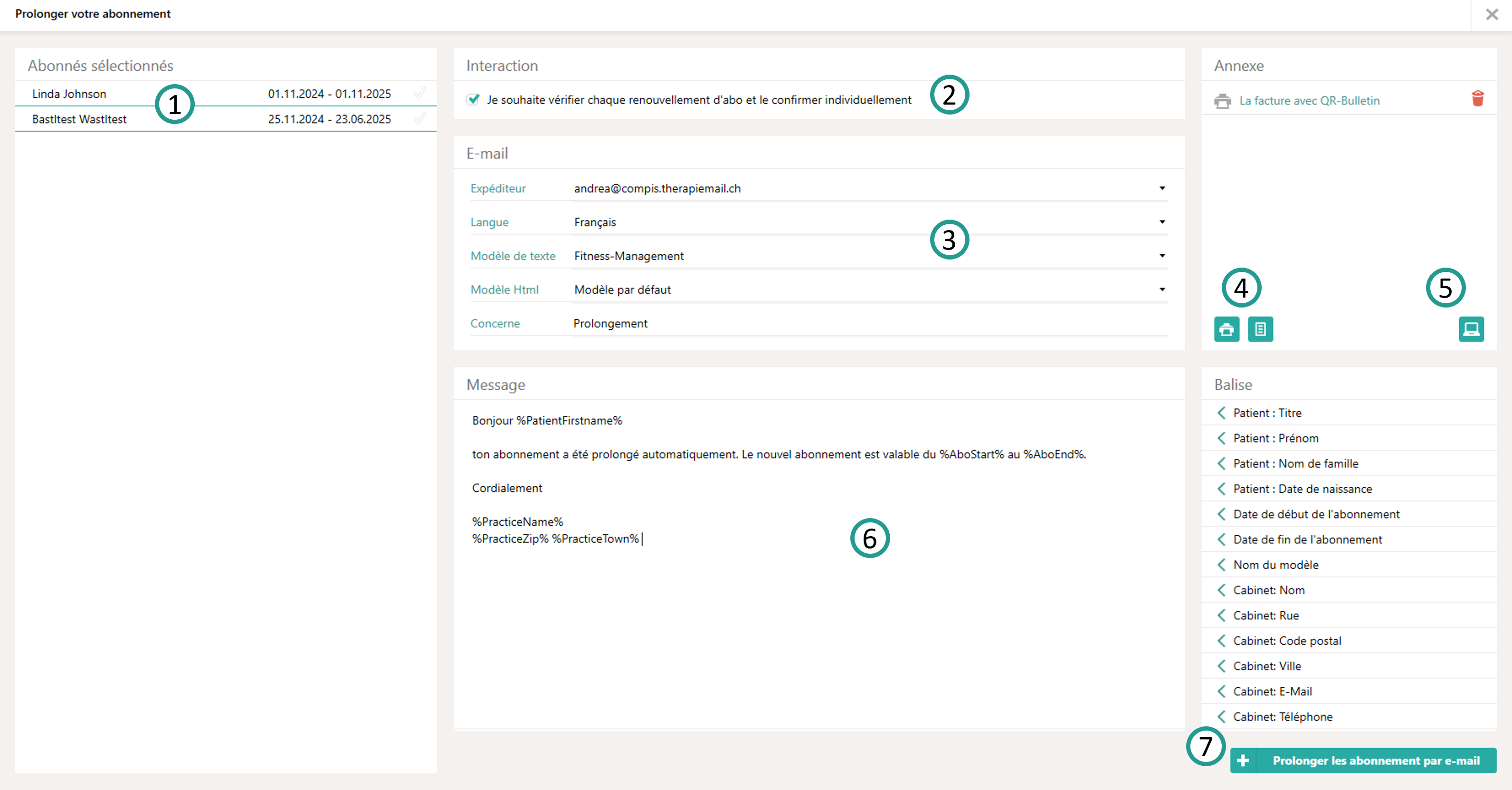Renouveler les abonnements