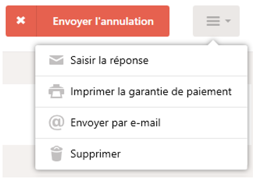 Menu dans l'en-t&ecirc;te
