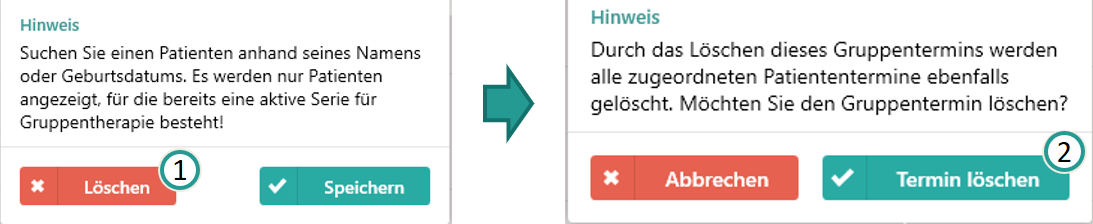 Gruppentermin loeschen