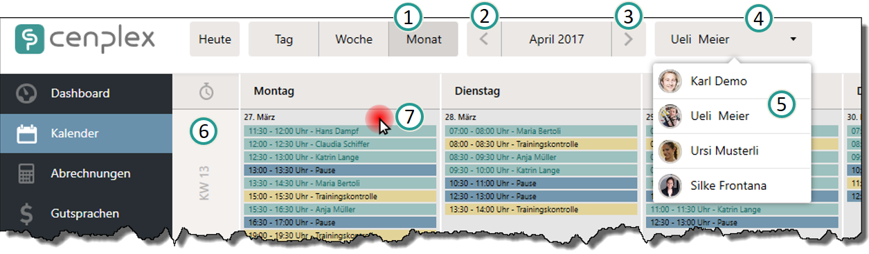 Monatsansicht