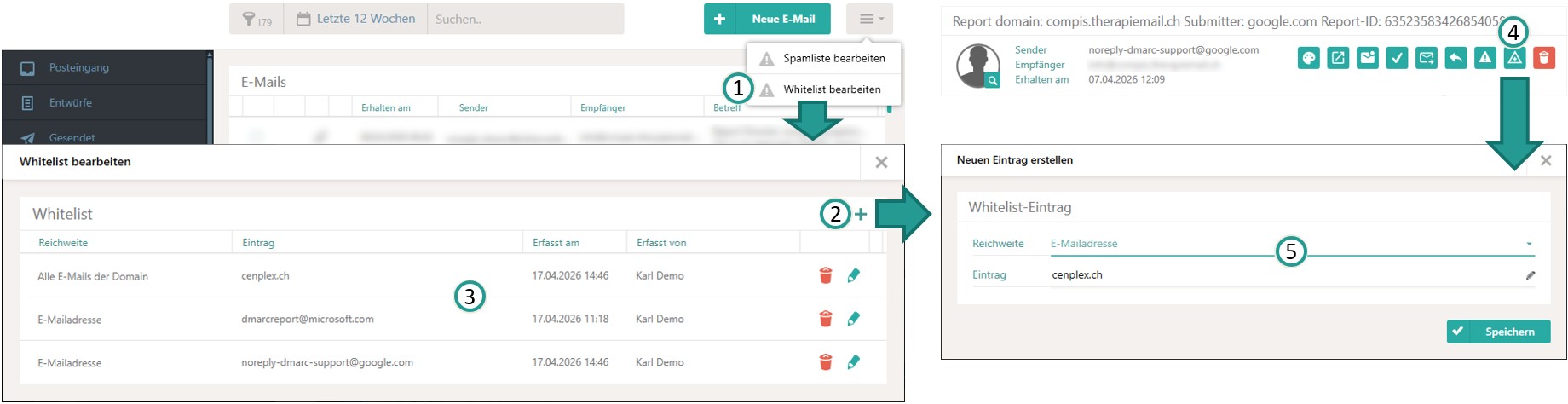 White-List bearbeiten