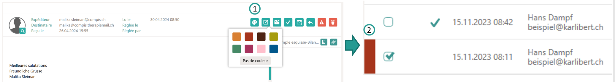 Attribuer la couleur
