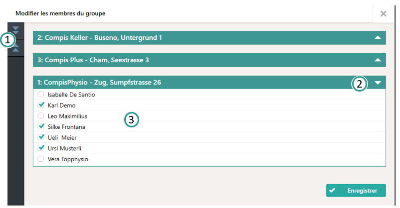 Modifier les membres du groupe