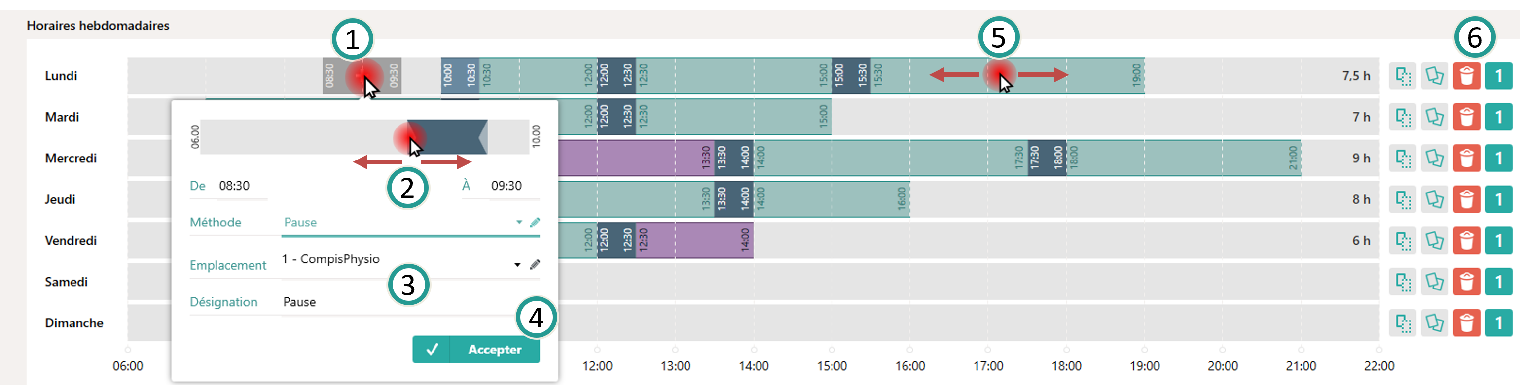 Planification des horaires hebdomadaires