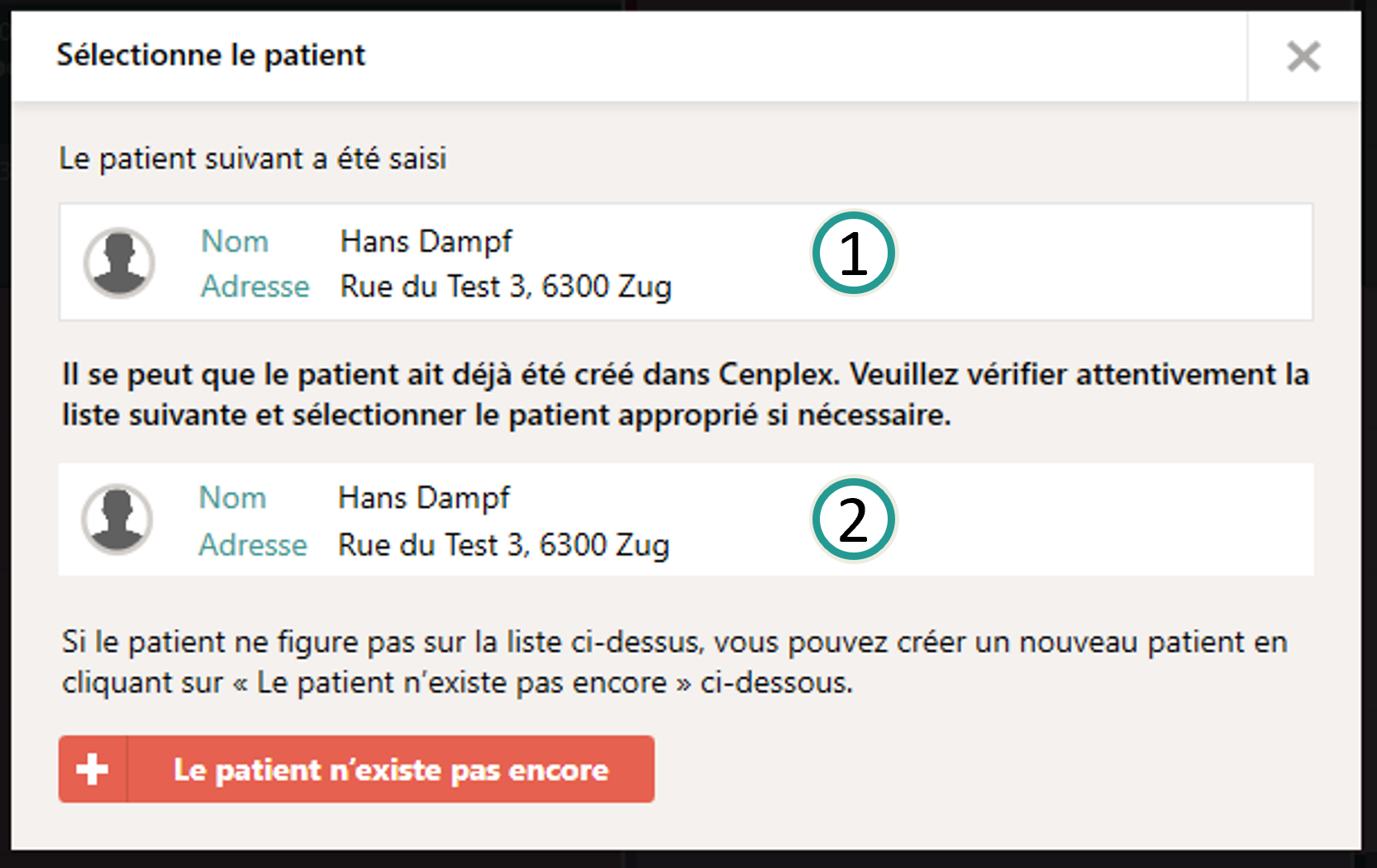 Contr&ocirc;le du patient