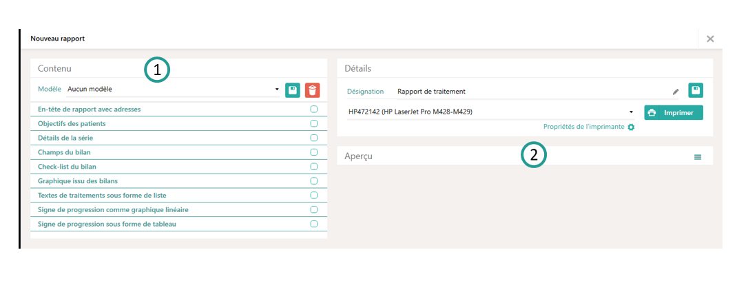 Etablir un rapport de traitement