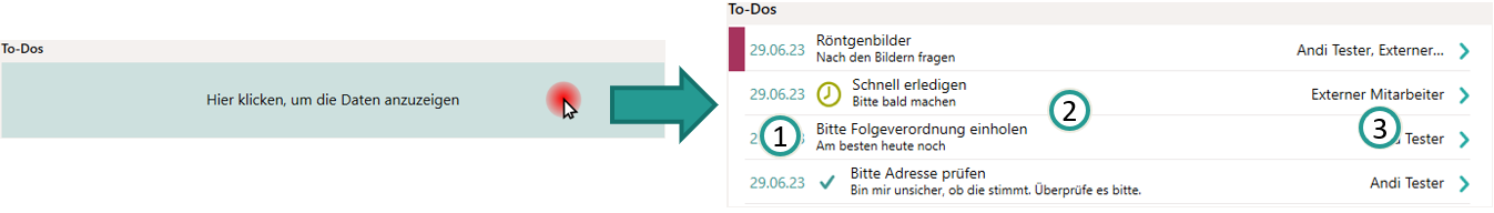 To-Dos f&uuml;r den Patient