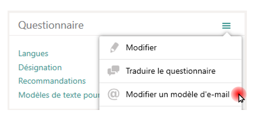 Mod&egrave;le d'e-mail