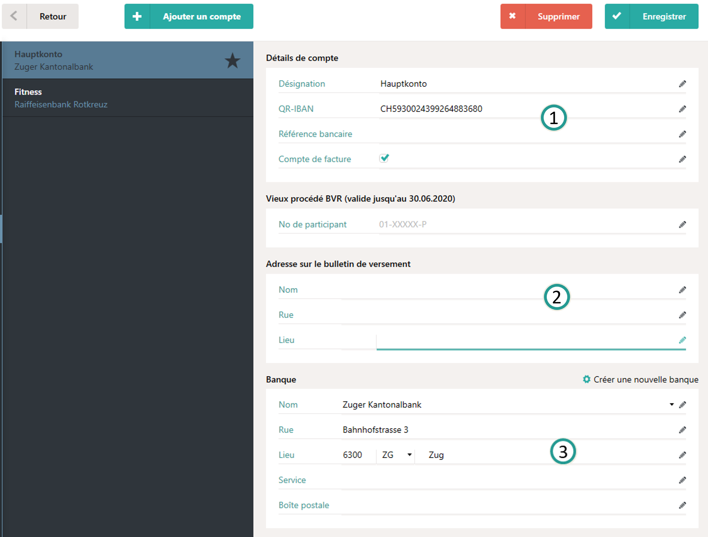 Modifier les donn&eacute;es bancaires