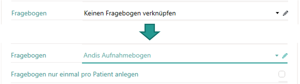 Fragebogen verknüpfen