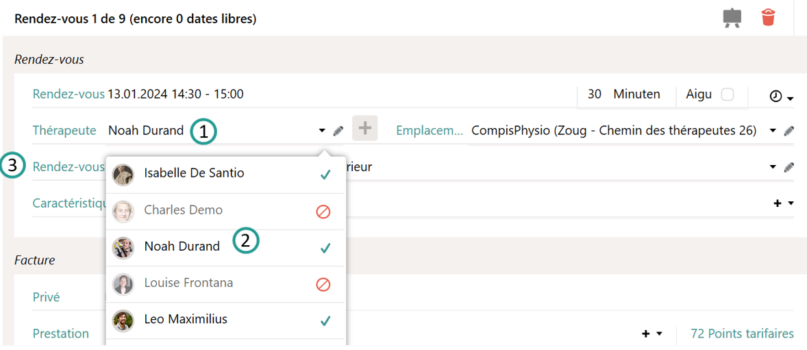 Changer le th&eacute;rapeute