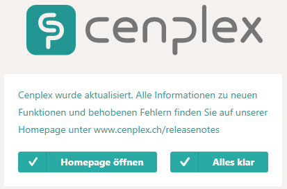 Information nach Cenplex Update
