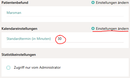 Kalendereinstellungen öffnen