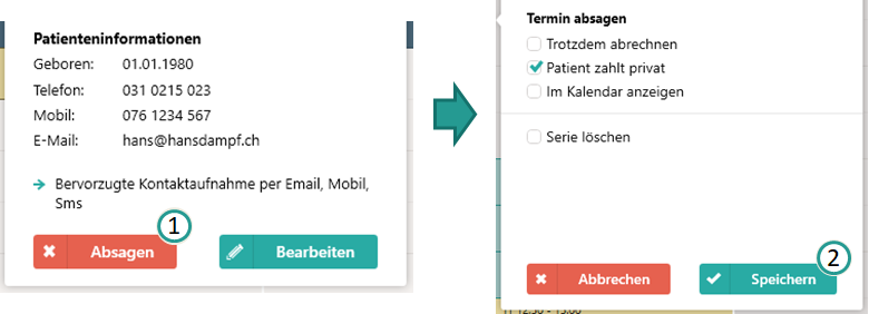 Termin absagen