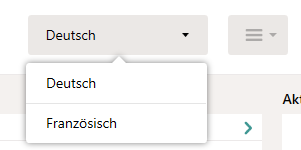 Sprachauswahl im Dashboard