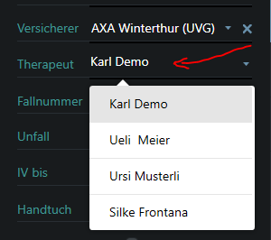 Therapeut ändern