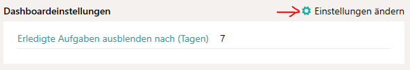 Anzeigespanne f&uuml;r erledigte Aufgaben &auml;ndern