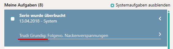 &Uuml;berbuchte Serien-Aufgabe