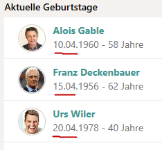 Geburtstagsliste