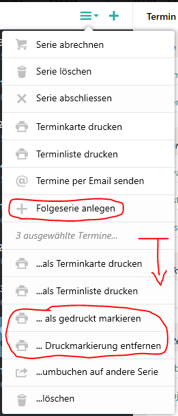 Neues Terminmenu
