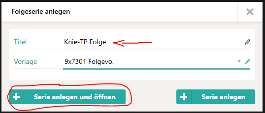 Folgeserie anlegen