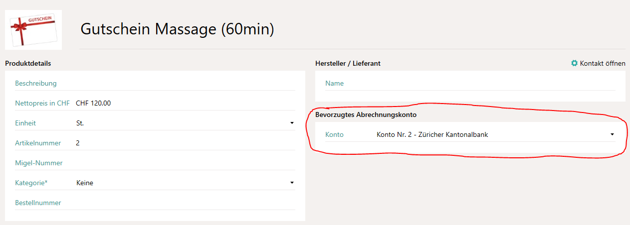 Bevorzugtes Bankkonto auswählen