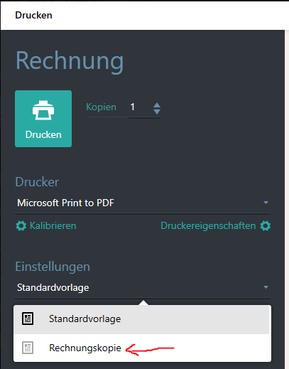 Abrechnungskopie