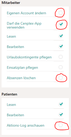 Neue Benutzerrechte