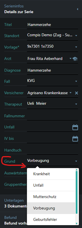 Behandlungsgrund in der Serie