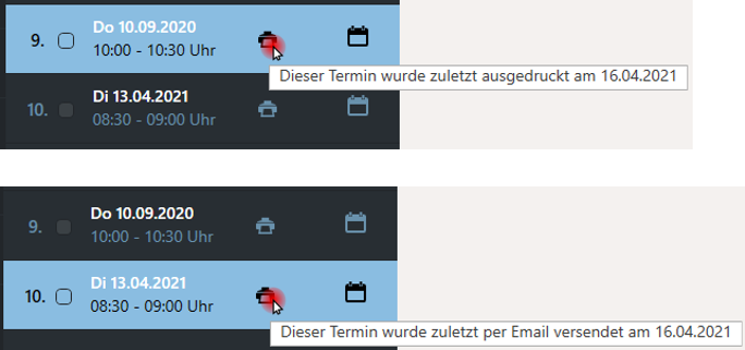 Status des Termins