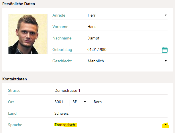 Sprache einstellen