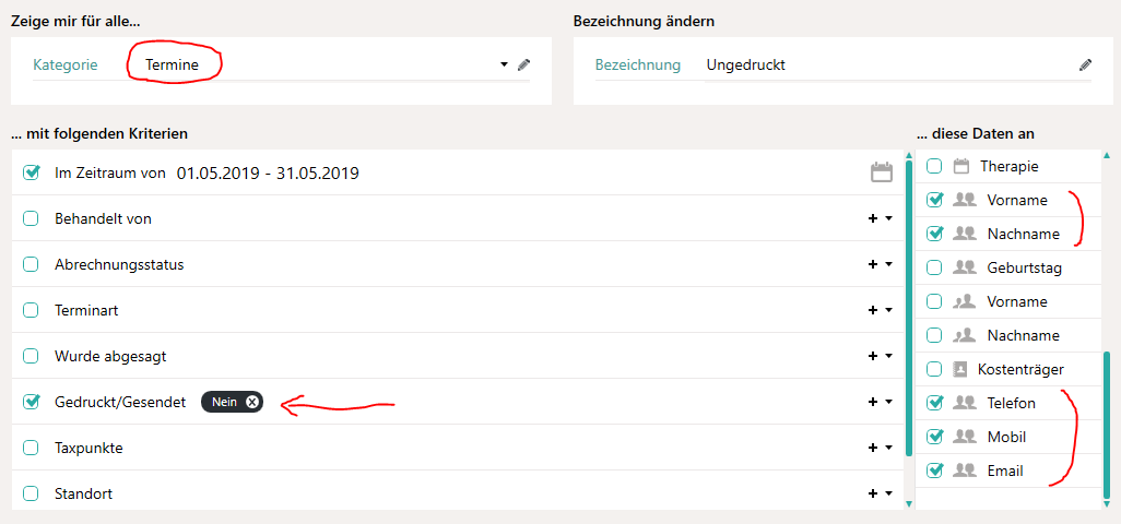 Terminauswertung