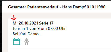 Wochentag im Patientenverlauf