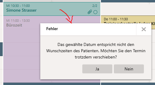 Termin verschieben