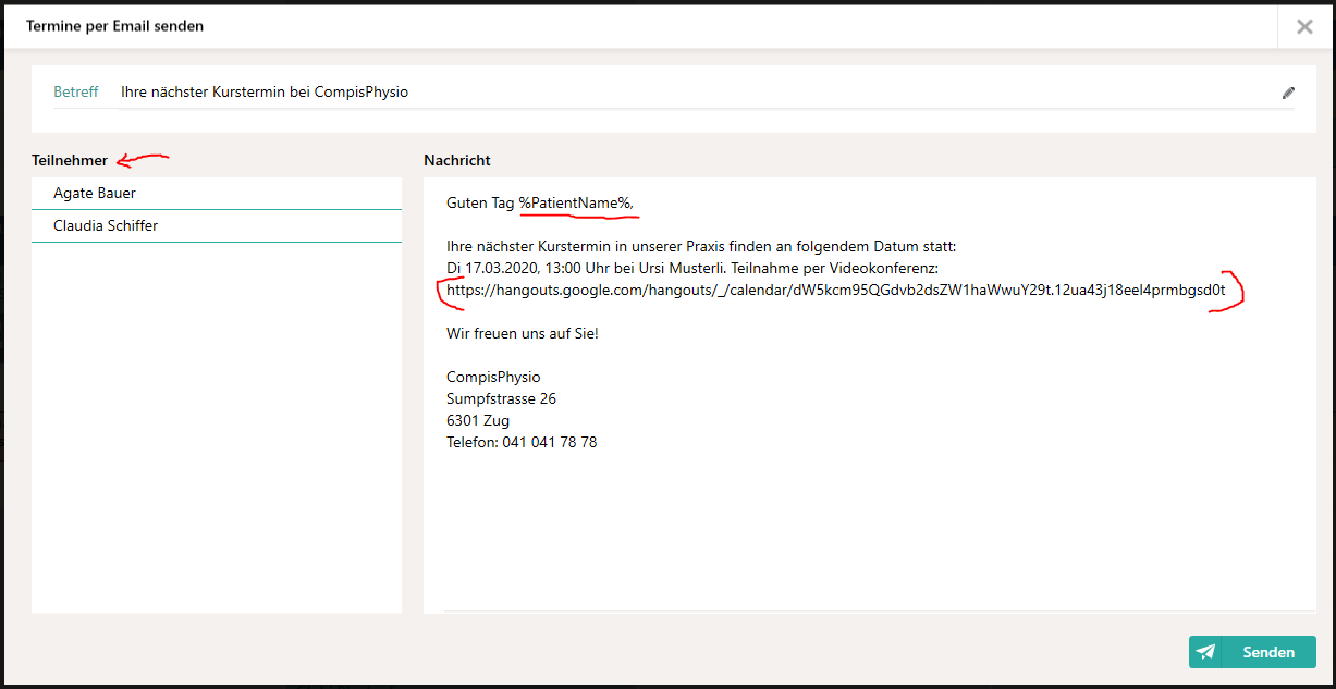 Emaildialog