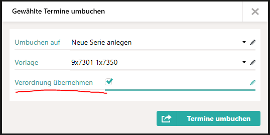 Termine umbuchen